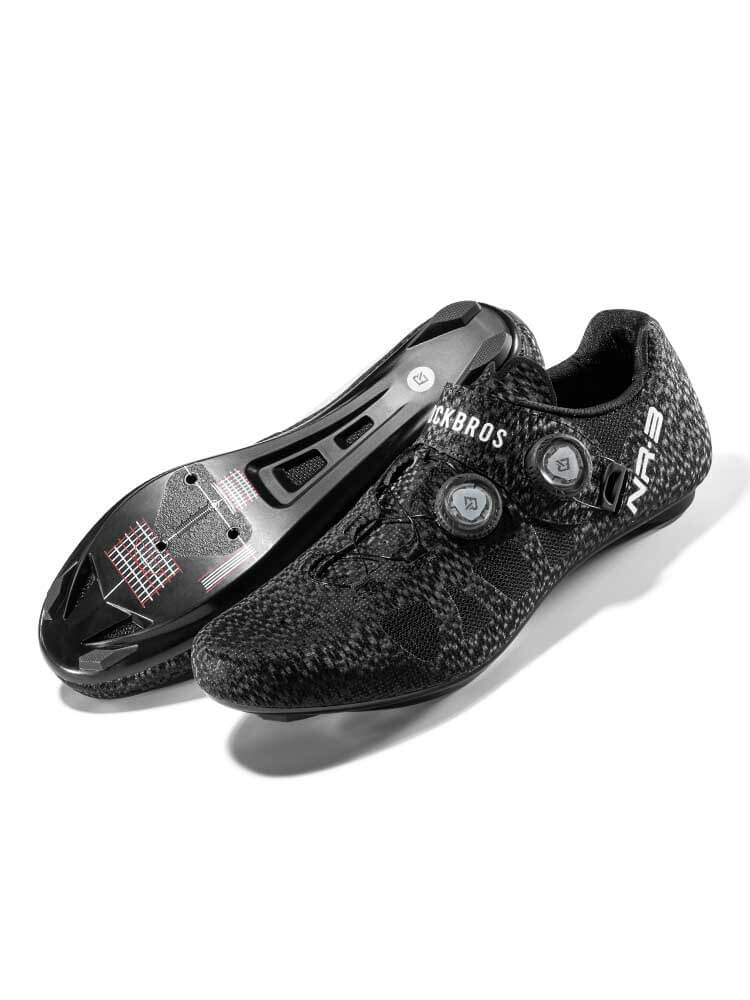 ROCKBROS NR3 clipless road cycling shoes with carbon sole and dual-dial closure system
#Color_Black
