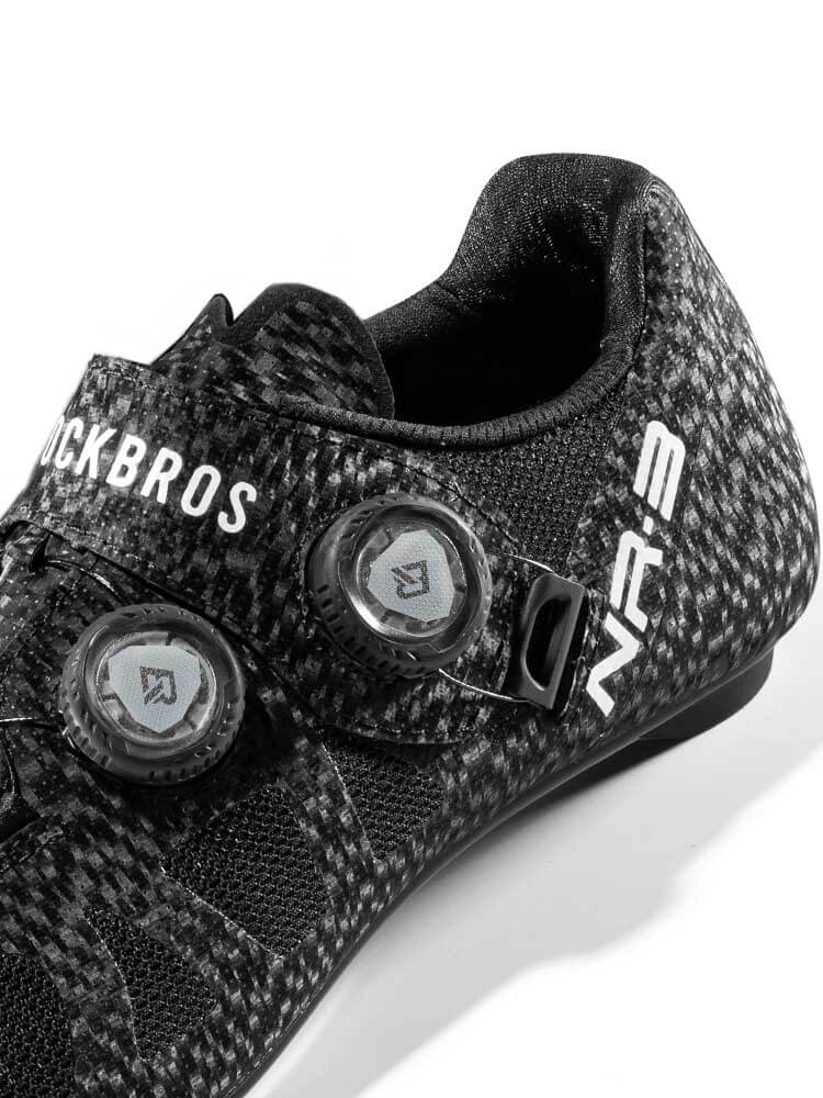 ROCKBROS NR3 clipless road cycling shoes with carbon sole and dual-dial closure system
#Color_Black