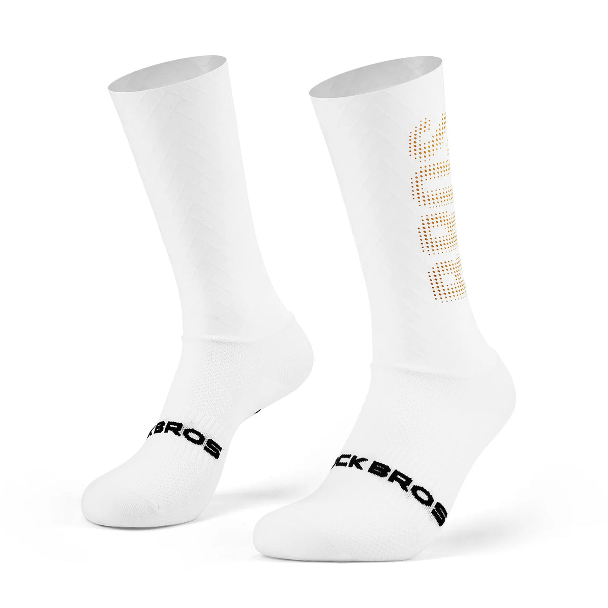 ROCKBROS aero compression cycling socks with breathable mesh and cushioned sole
#Color_White Gold Grid