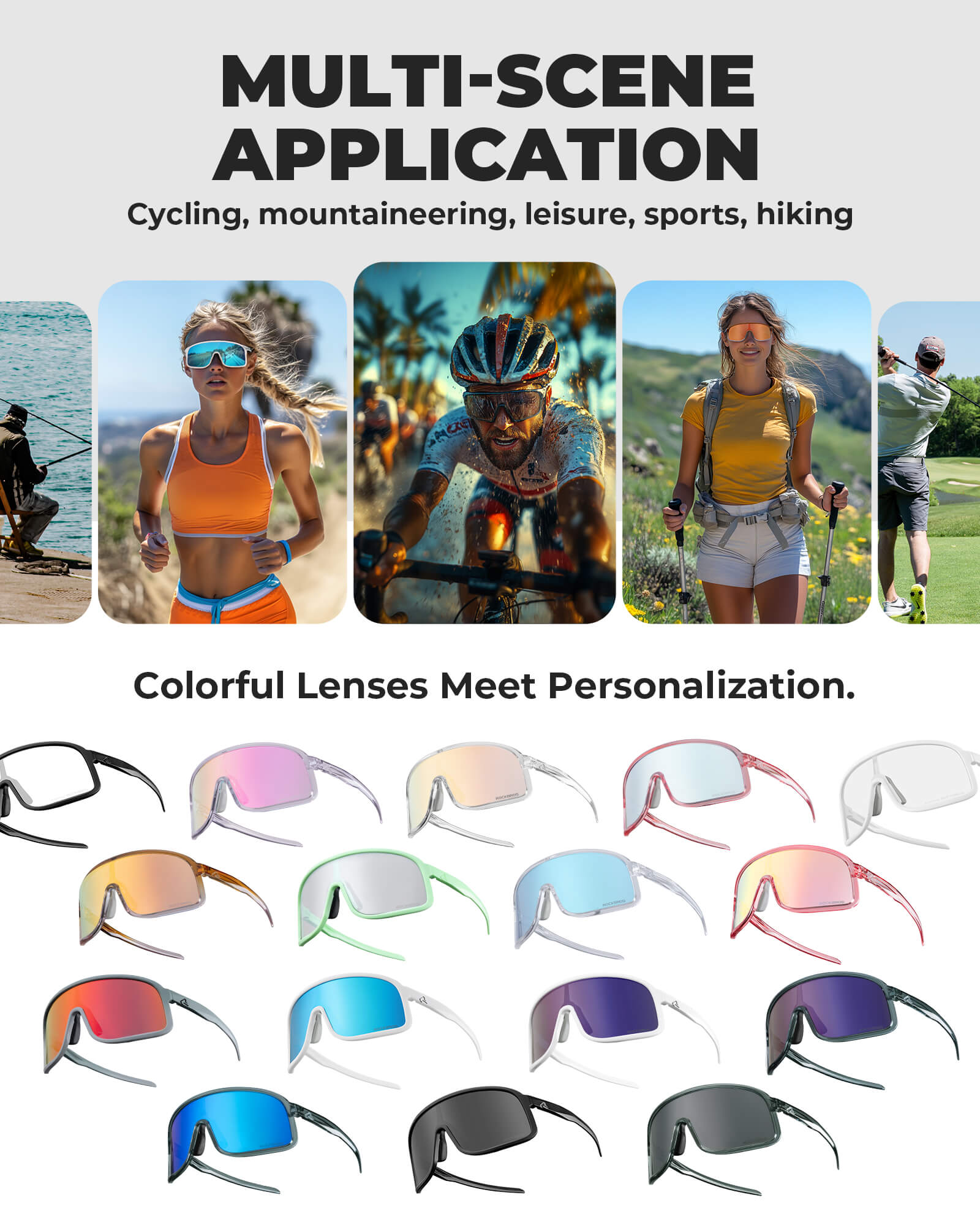 ROCKBROS Smart Photochromic Cycling Glasses with UV400 Protection and Anti-Fog Lenses