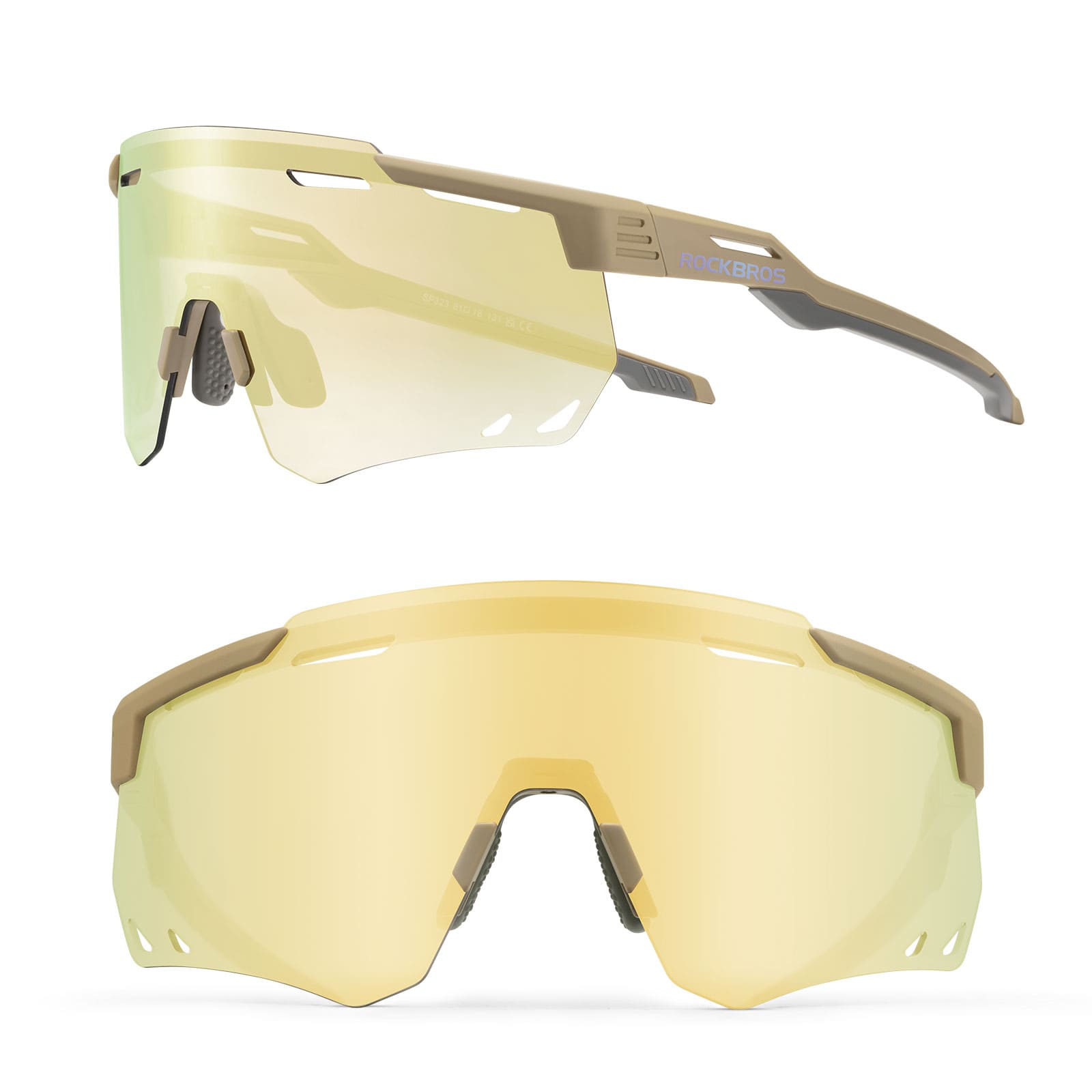 ROCKBROS photochromic windproof cycling glasses for outdoor riding
#Color_Dark Golden