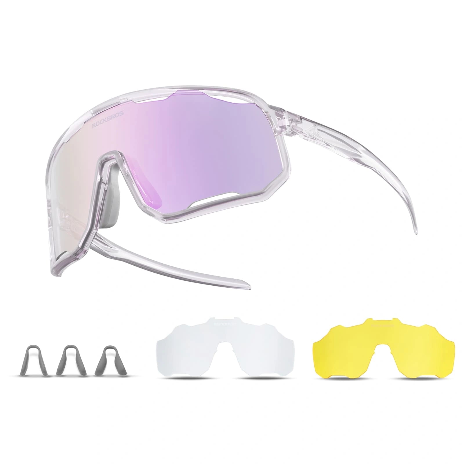 ROCKBROS Windproof Photochromic Cycling Sunglasses with UV400 Lenses and Lightweight TR90 Frame
#Color_Chameleon Purple / Full Purple Photochromic