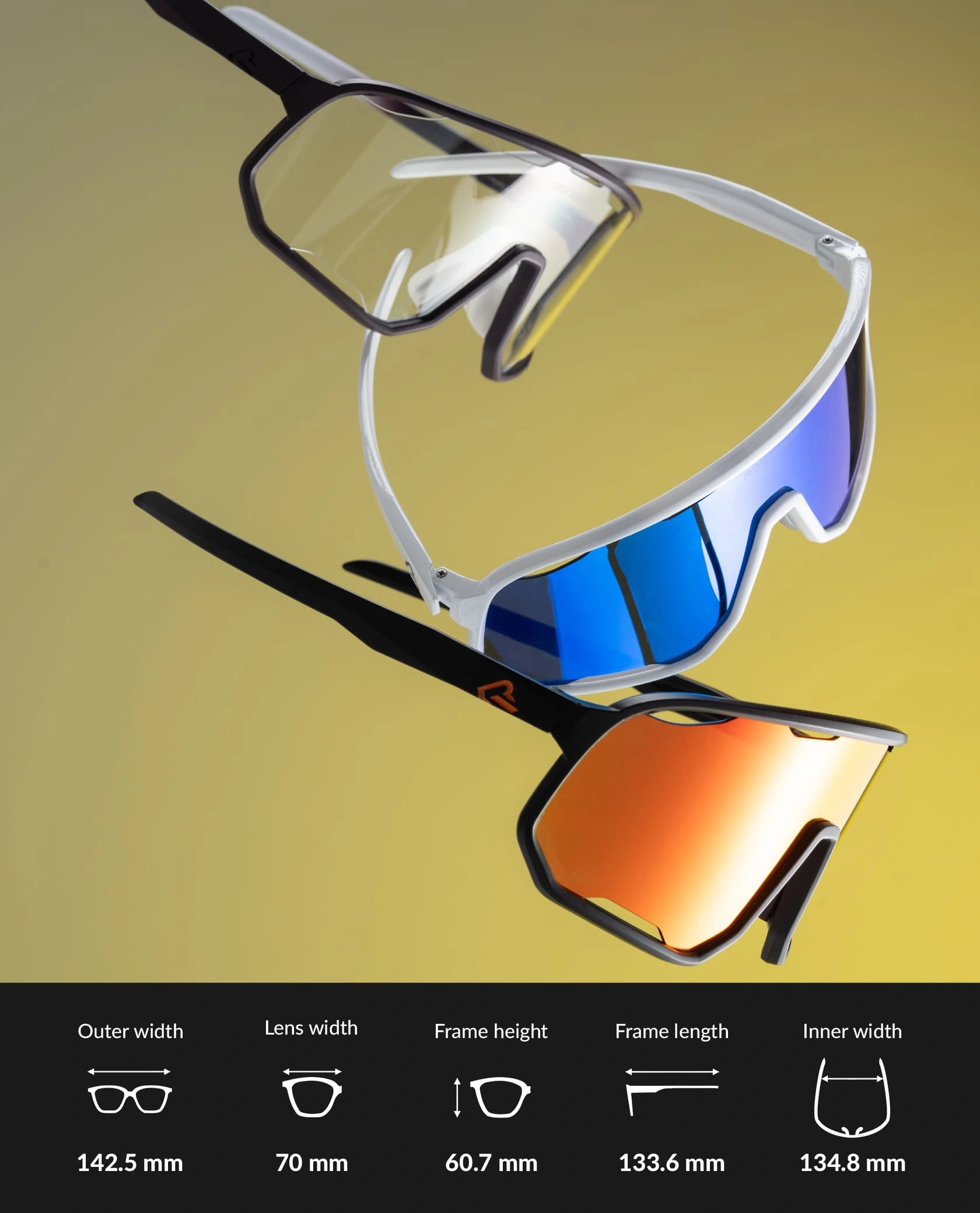 ROCKBROS Windproof Photochromic Cycling Sunglasses with UV400 Lenses and Lightweight TR90 Frame