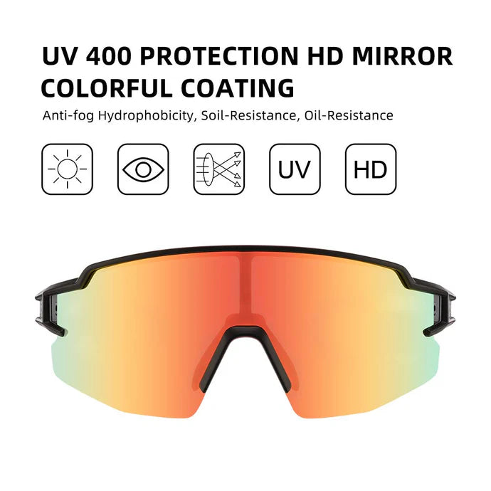 ROCKBROS polarized cycling sunglasses with UV protection for men and women
#Color_Black Yellow