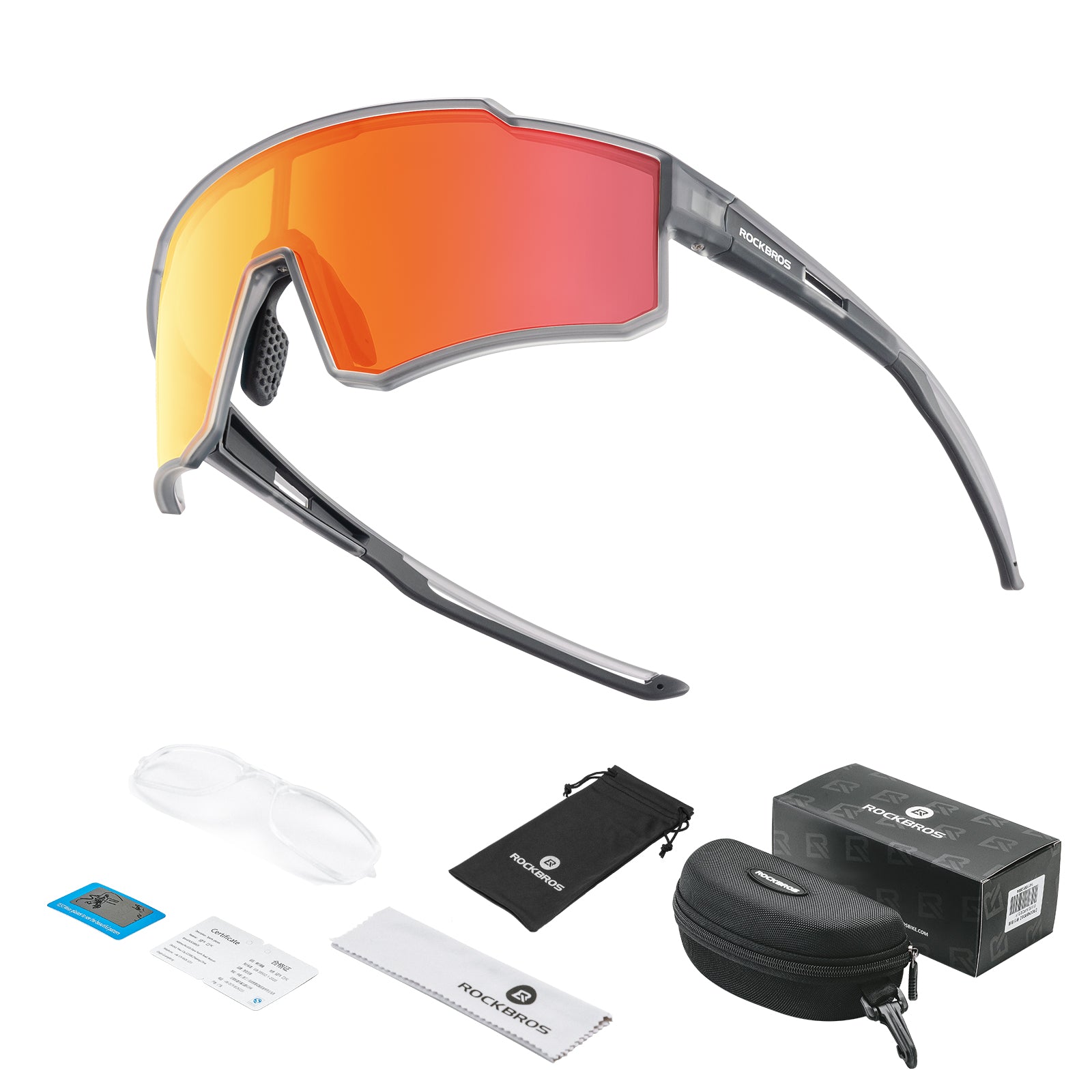 ROCKBROS polarized cycling sunglasses with UV400 protection lightweight TR90 sports eyewear
#Color_Gray