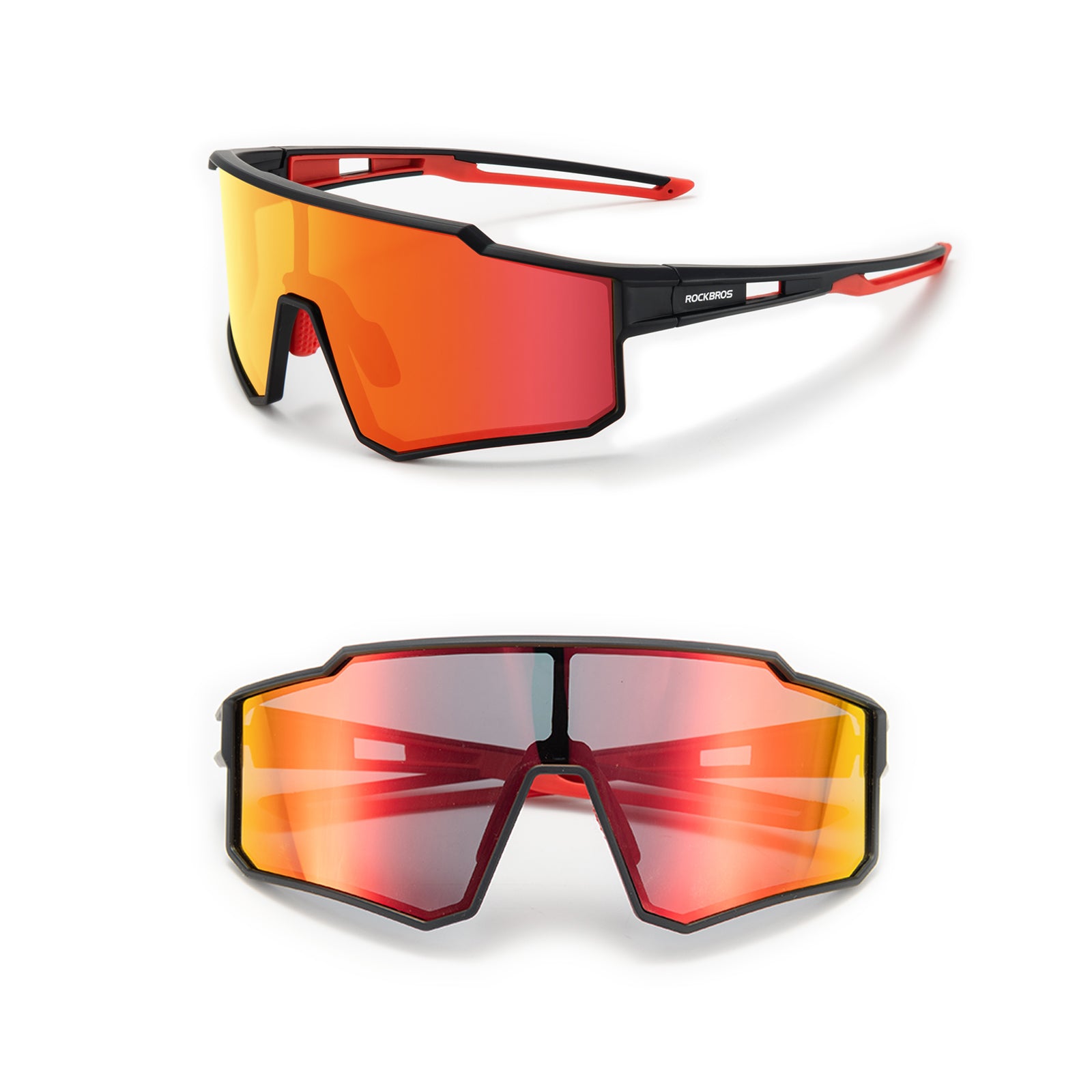 ROCKBROS polarized cycling sunglasses with UV400 protection lightweight TR90 sports eyewear
#Color_Black