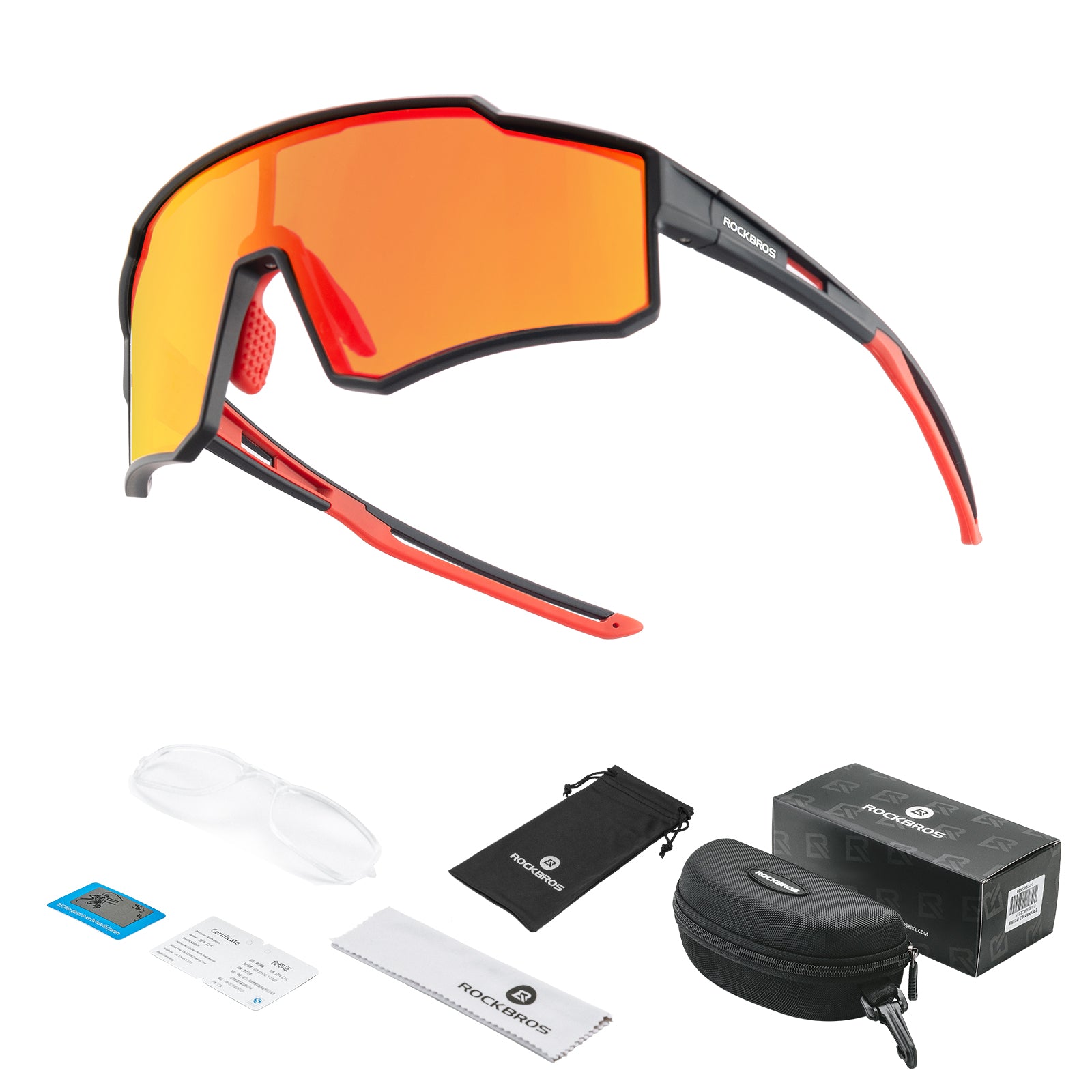 ROCKBROS polarized cycling sunglasses with UV400 protection lightweight TR90 sports eyewear
#Color_Black
