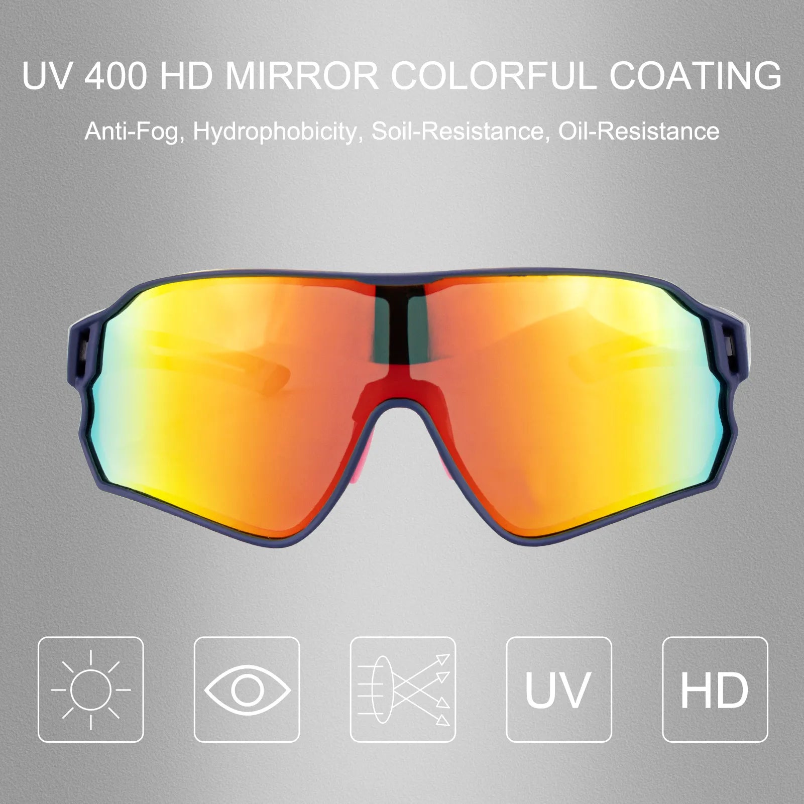 ROCKBROS cycling sunglasses polarized with UV protection for outdoor riding
#Color_Pink