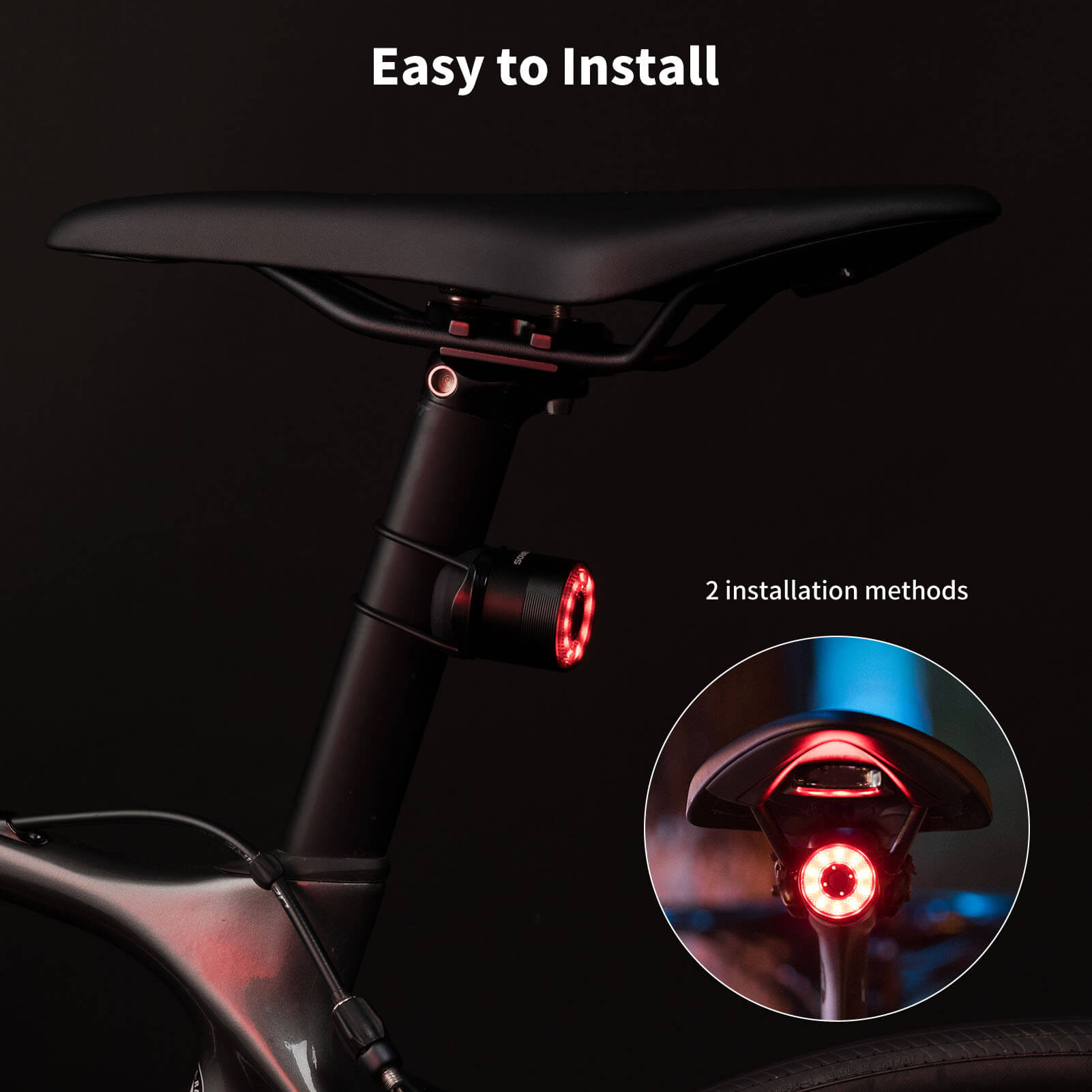 ROCKBROS smart bike tail light with brake sensing and IPX6 waterproof design