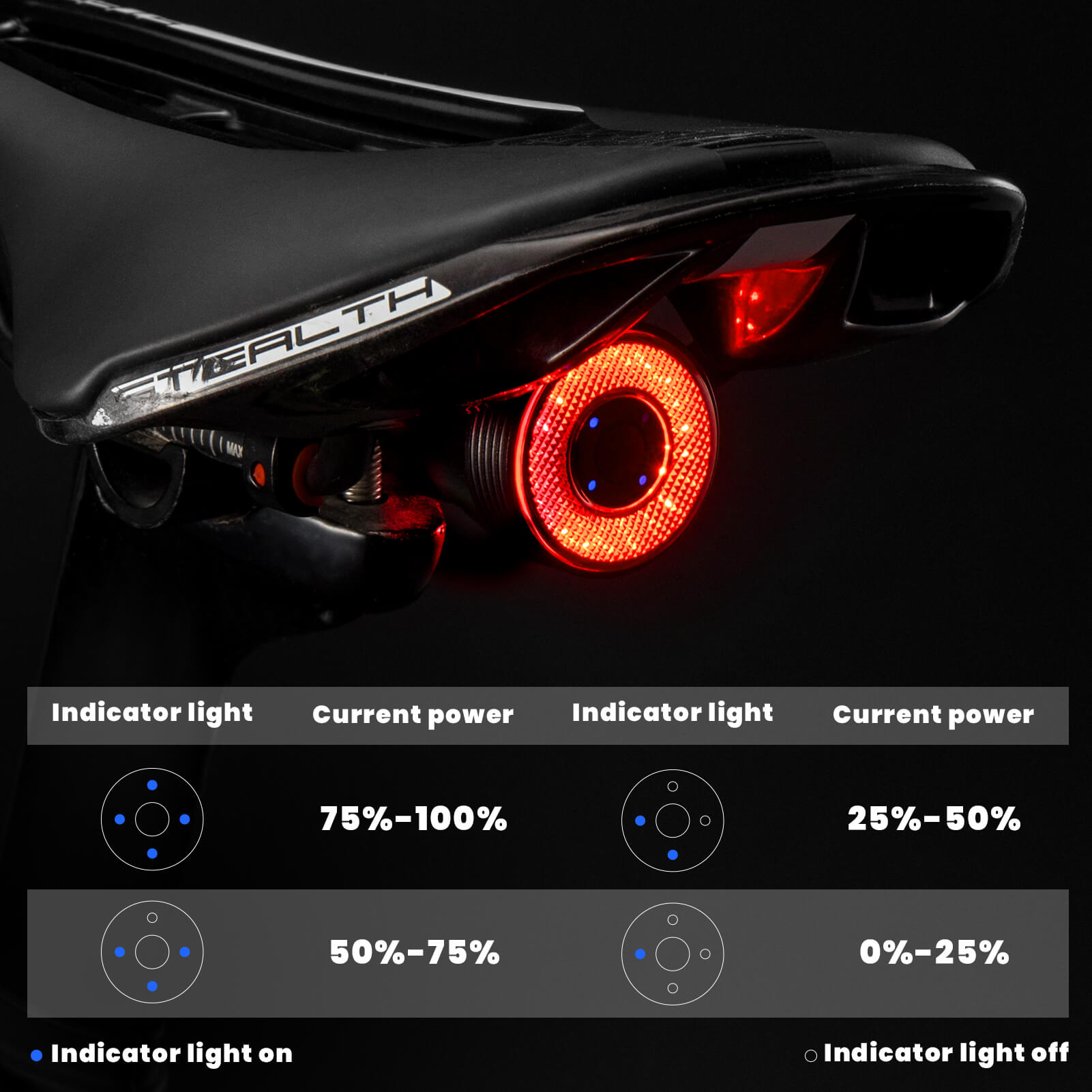 ROCKBROS smart brake sensing bike tail light with LED and waterproof design