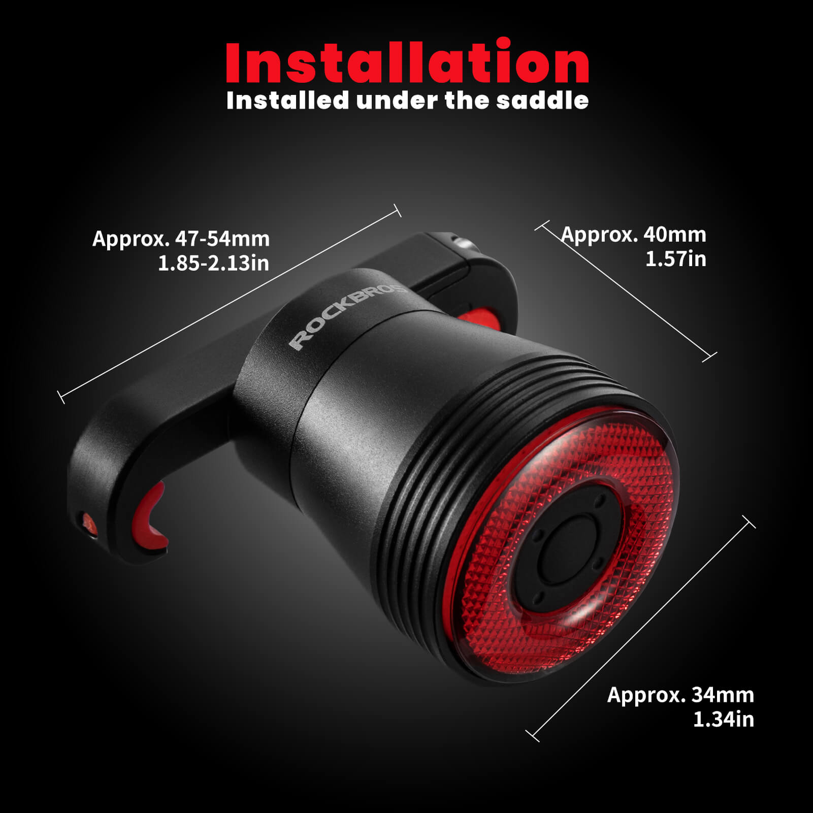 ROCKBROS smart brake sensing bike tail light with LED and waterproof design