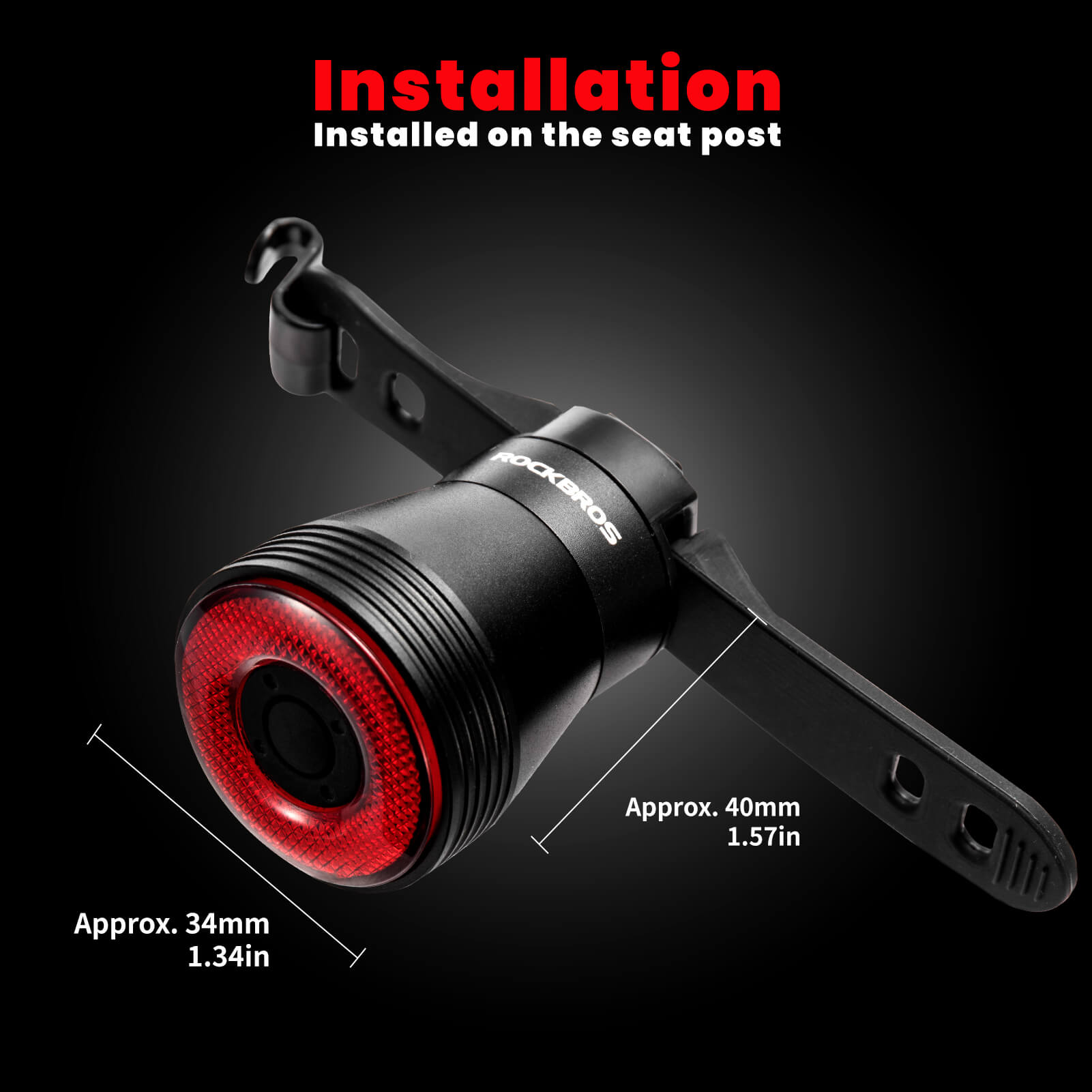 ROCKBROS smart brake sensing bike tail light with LED and waterproof design