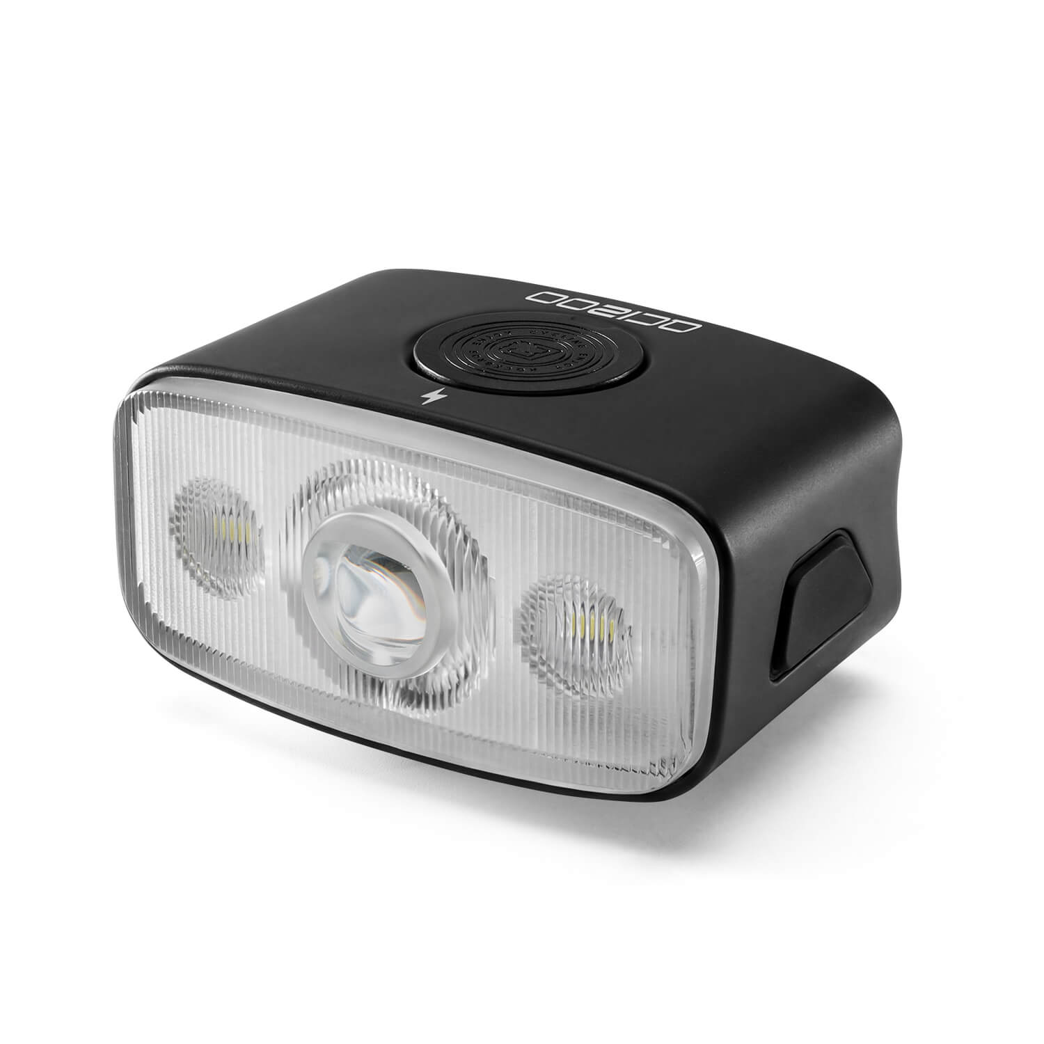ROCKBROS QC1200LM rechargeable bike headlight with high-intensity 5050 20W LED.
#Color_Black