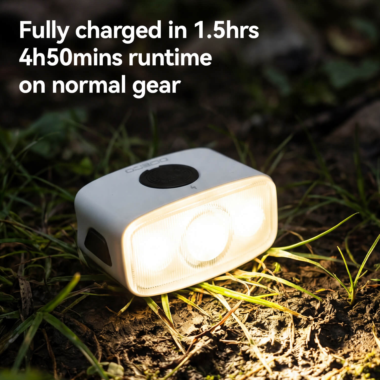 ROCKBROS QC1200LM rechargeable bike headlight with high-intensity 5050 20W LED.