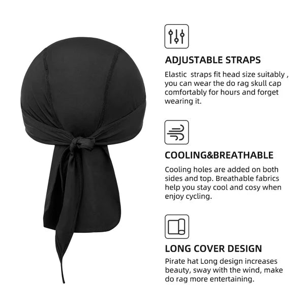 Quick-Dry Cycling Bandana Under Helmet with Cooling Fabric, Breathable Stretch Fit, and Multi-Wear Sports Design