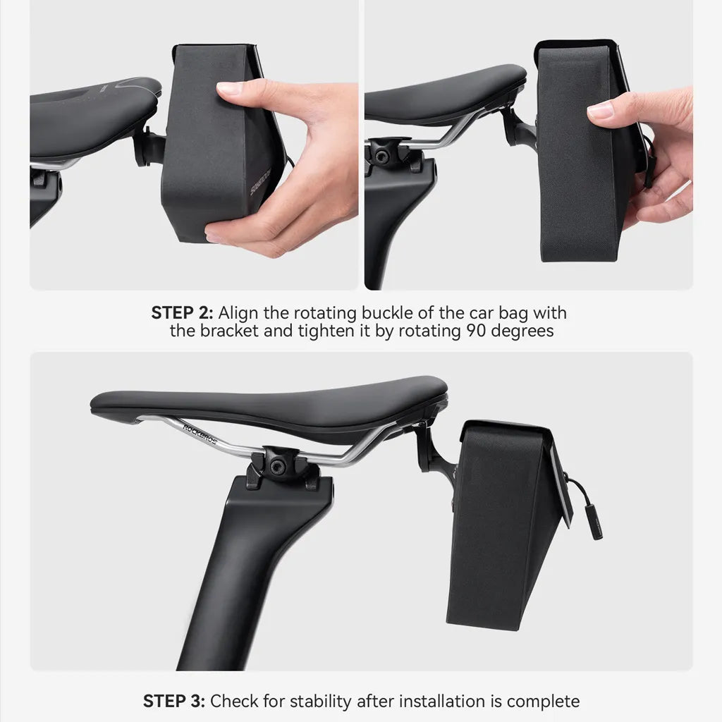 ROCKBROS SaddleMate quick-release magnetic bike saddle bag with waterproof TPU construction and 0.6L storage