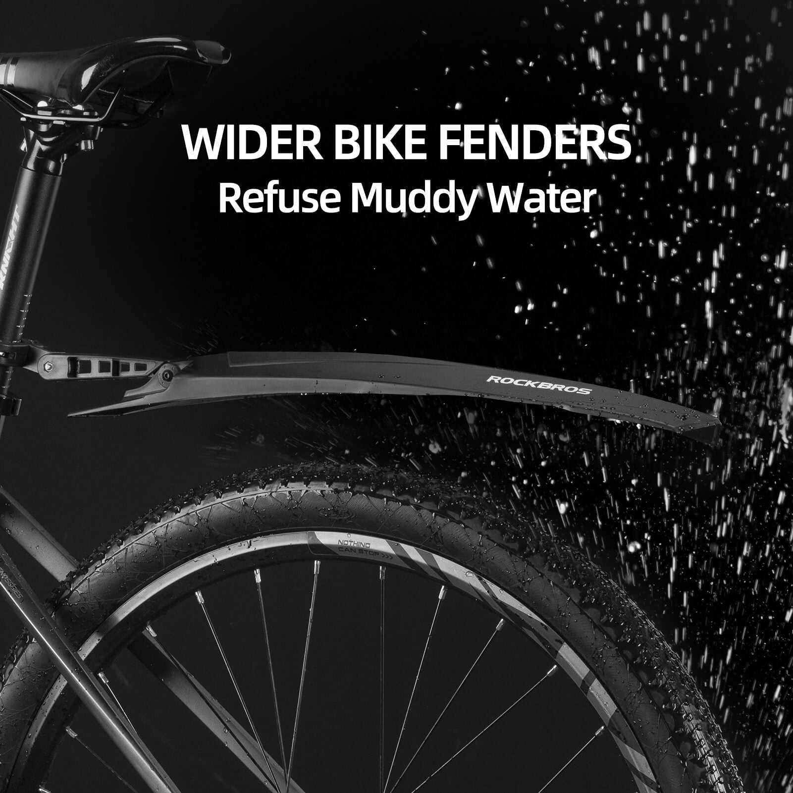 ROCKBROS Quick-Release Mountain Bike Mudguard / Fender provides durable, adjustable protection against mud and debris