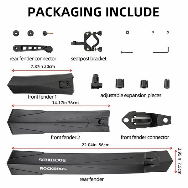 ROCKBROS Quick-Release Mountain Bike Mudguard / Fender provides durable, adjustable protection against mud and debris