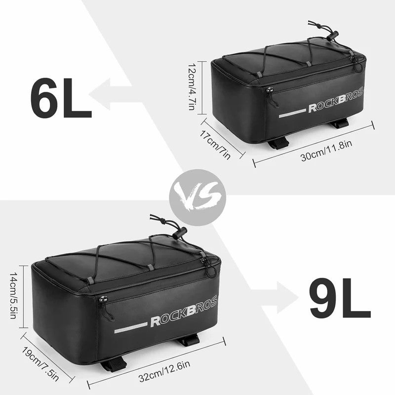 ROCKBROS waterproof bike rear rack bag for travel and commuting