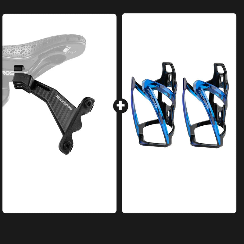 ROCKBROS Rear Saddle Bottle Cage Bundle for Dual Hydration Setup
#Color_Blue Black