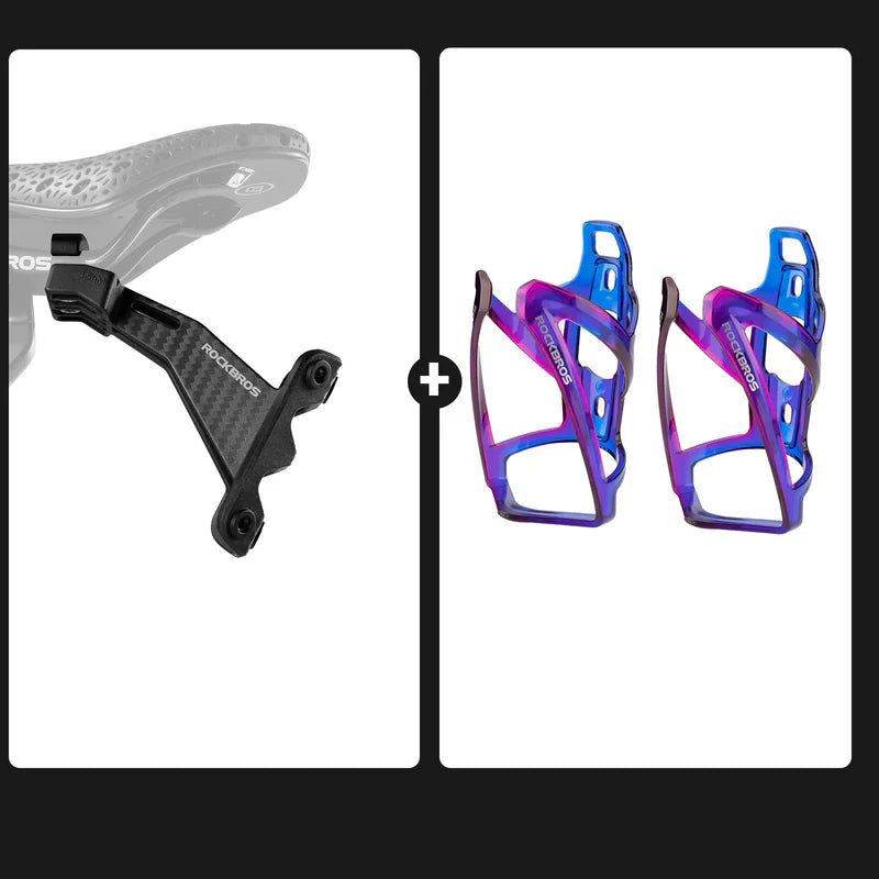 ROCKBROS Rear Saddle Bottle Cage Bundle for Dual Hydration Setup
#Color_Blue Purple