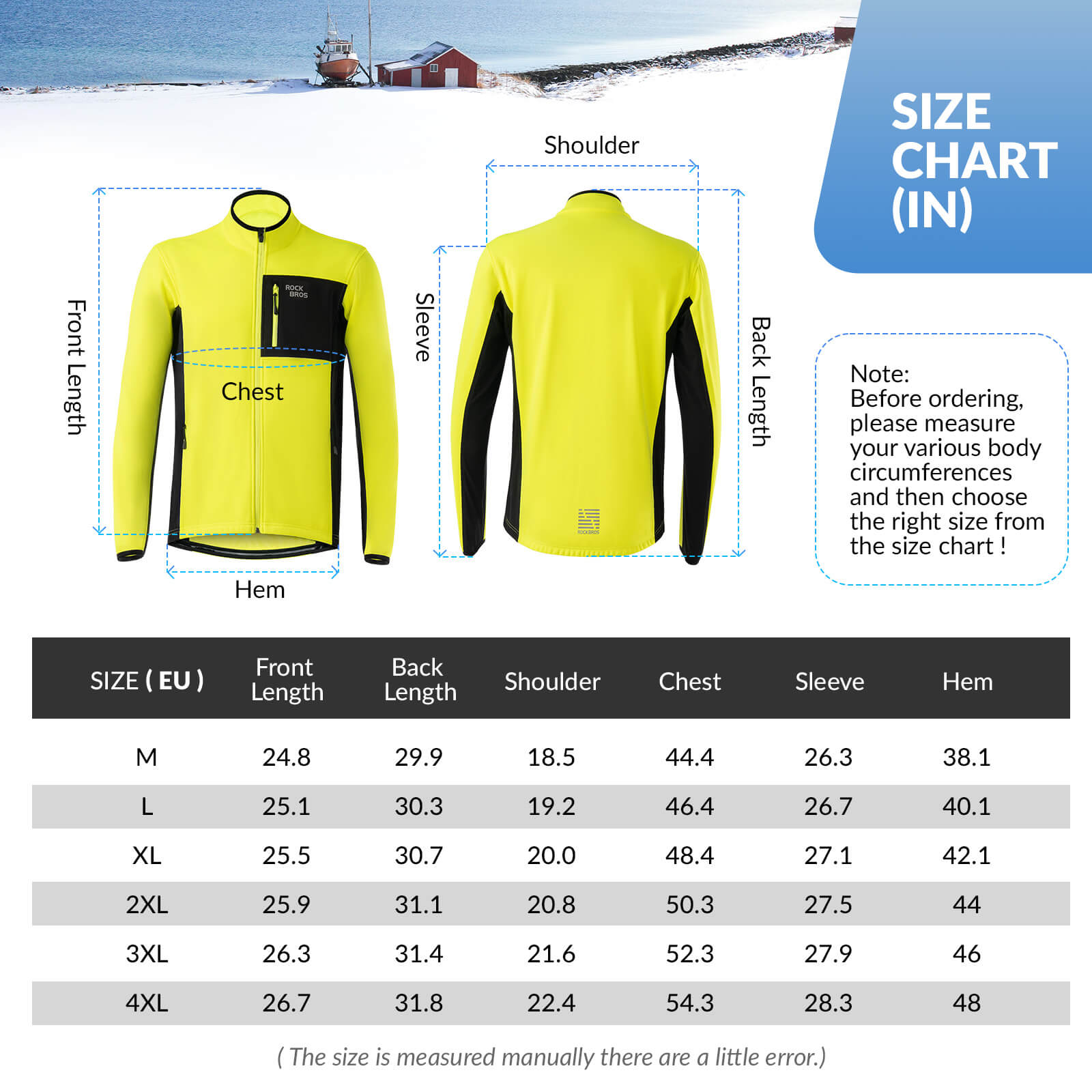 ROCKBROS Reflective Thermal Winter Cycling Jacket for Men and Women