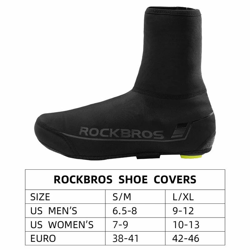 ROCKBROS reflective water-repellent cycling shoe covers windproof overshoes for winter riding