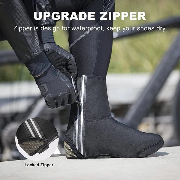 ROCKBROS reflective water-repellent cycling shoe covers windproof overshoes for winter riding