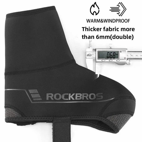 ROCKBROS reflective water-repellent cycling shoe covers windproof overshoes for winter riding