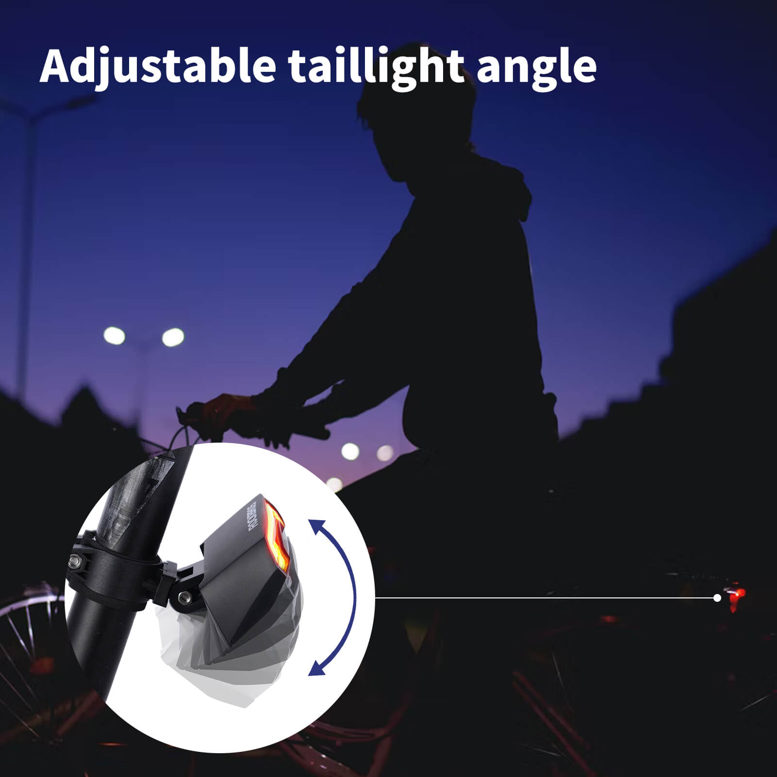 ROCKBROS Smart Bike Tail Light with Remote Turn Signals & Laser