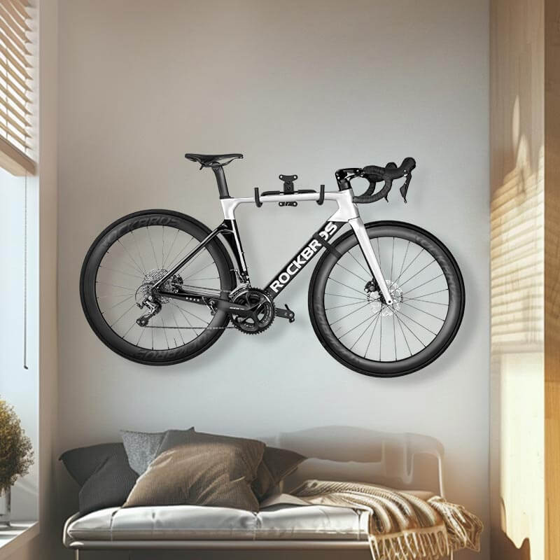 ROCKBROS retractable wall-mounted bike rack for space-saving bike storage