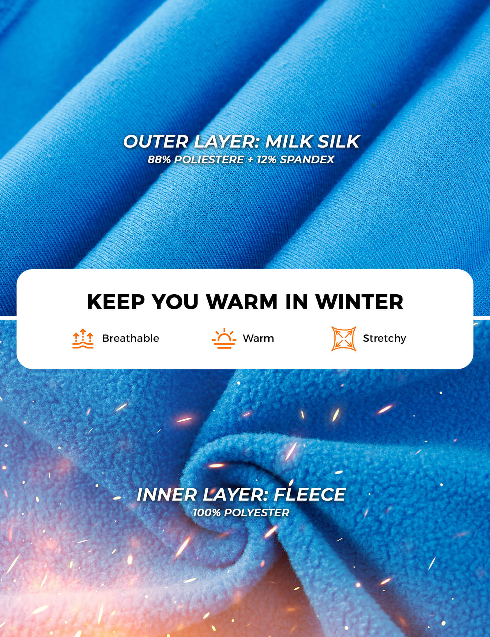 Close-up of fleece fabric detail on ROCKBROS reversible thermal cycling beanie.
