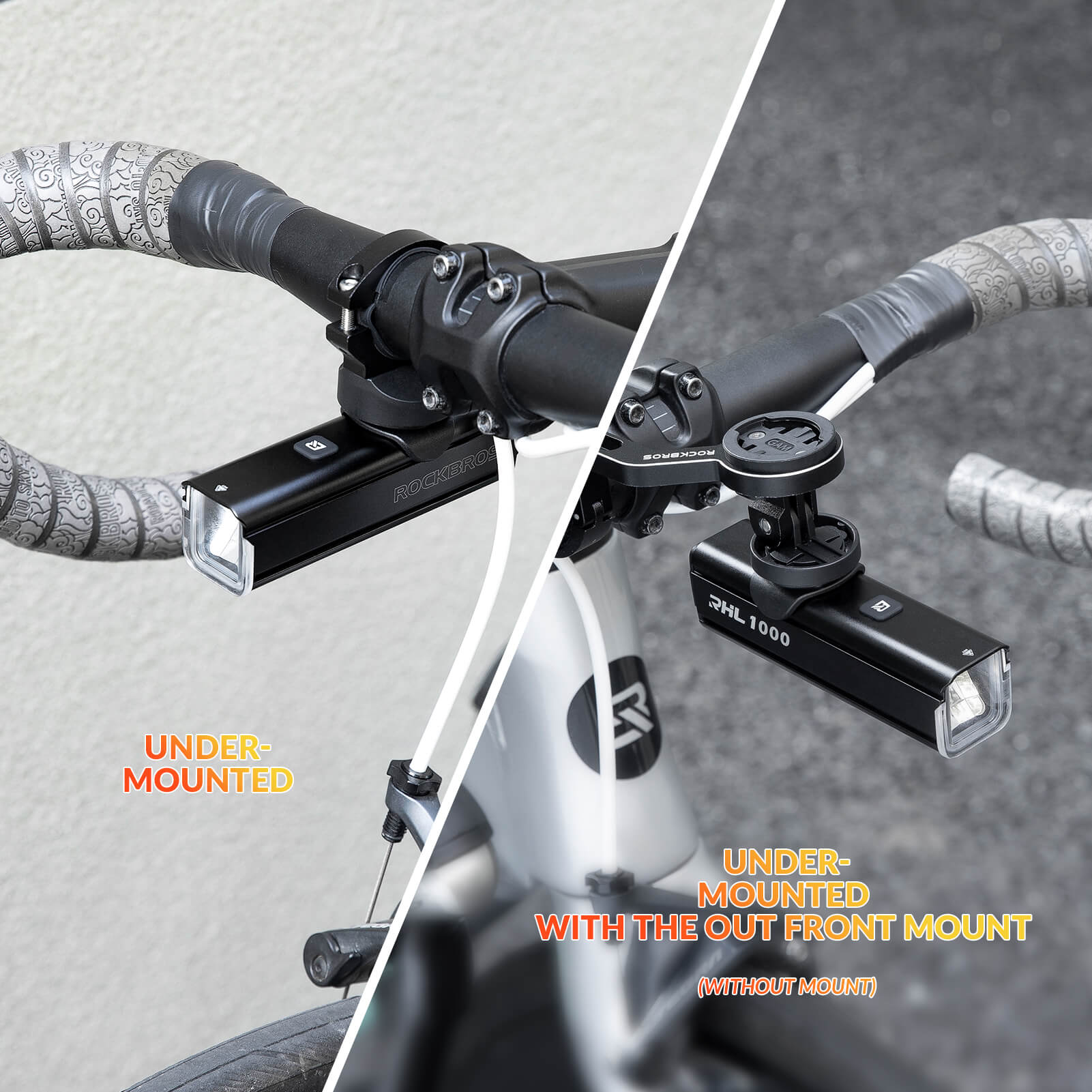 ROCKBROS RHL1000 Bike Front Light with 1000 Lumens and Wide Beam