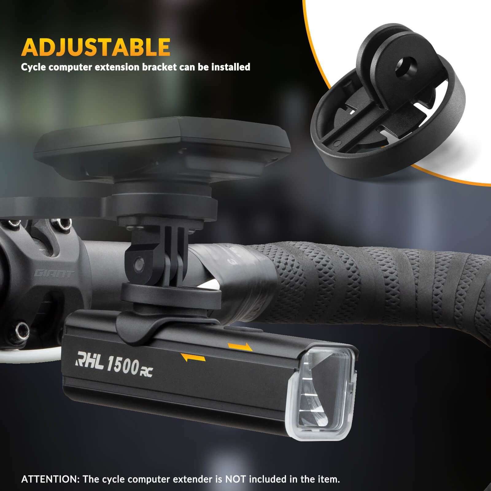 ROCKBROS bike front light with intelligent temperature control preventing overheating