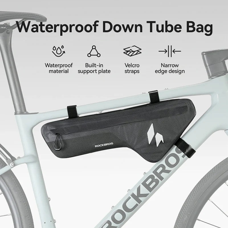 ROCKBROS RideMate bike down tube bag with 1.9 liter capacity for cycling storage