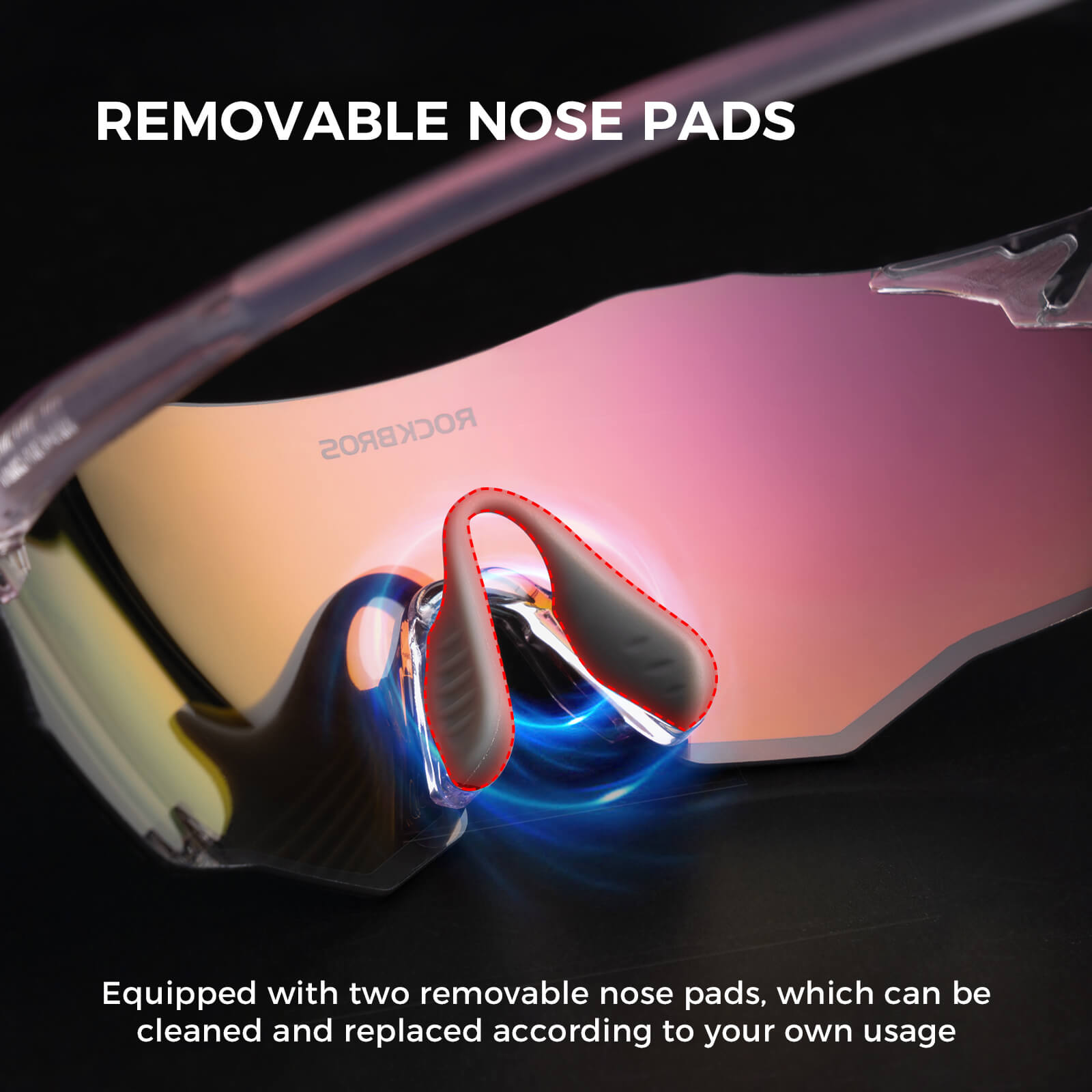 ROCKBROS rimless polarized cycling glasses for outdoor sports