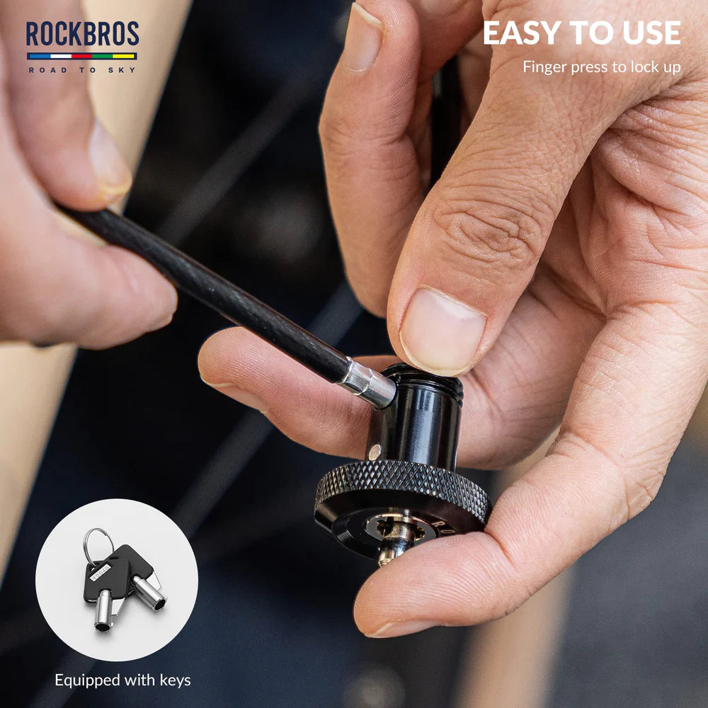 Road-to-Sky Mini Hidden Bicycle Cable Lock with PVC-Coated Steel Cable for Daily Bike Security