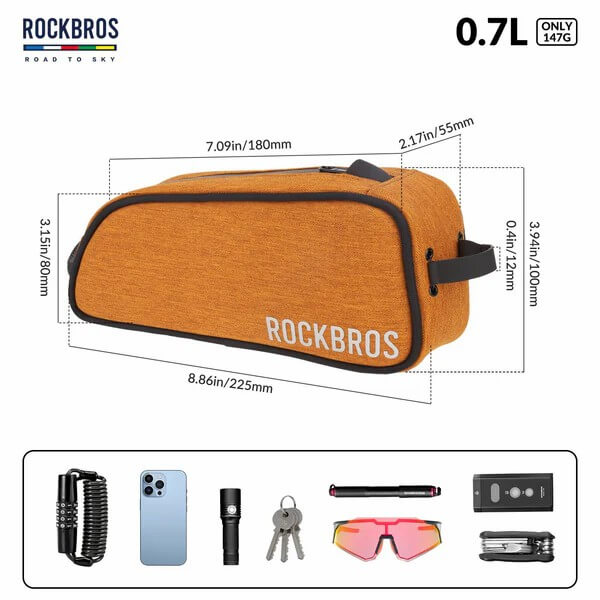 ROCKBROS Road To Sky Bicycle Top Tube Frame Bag 0.7L
#Color_Orange