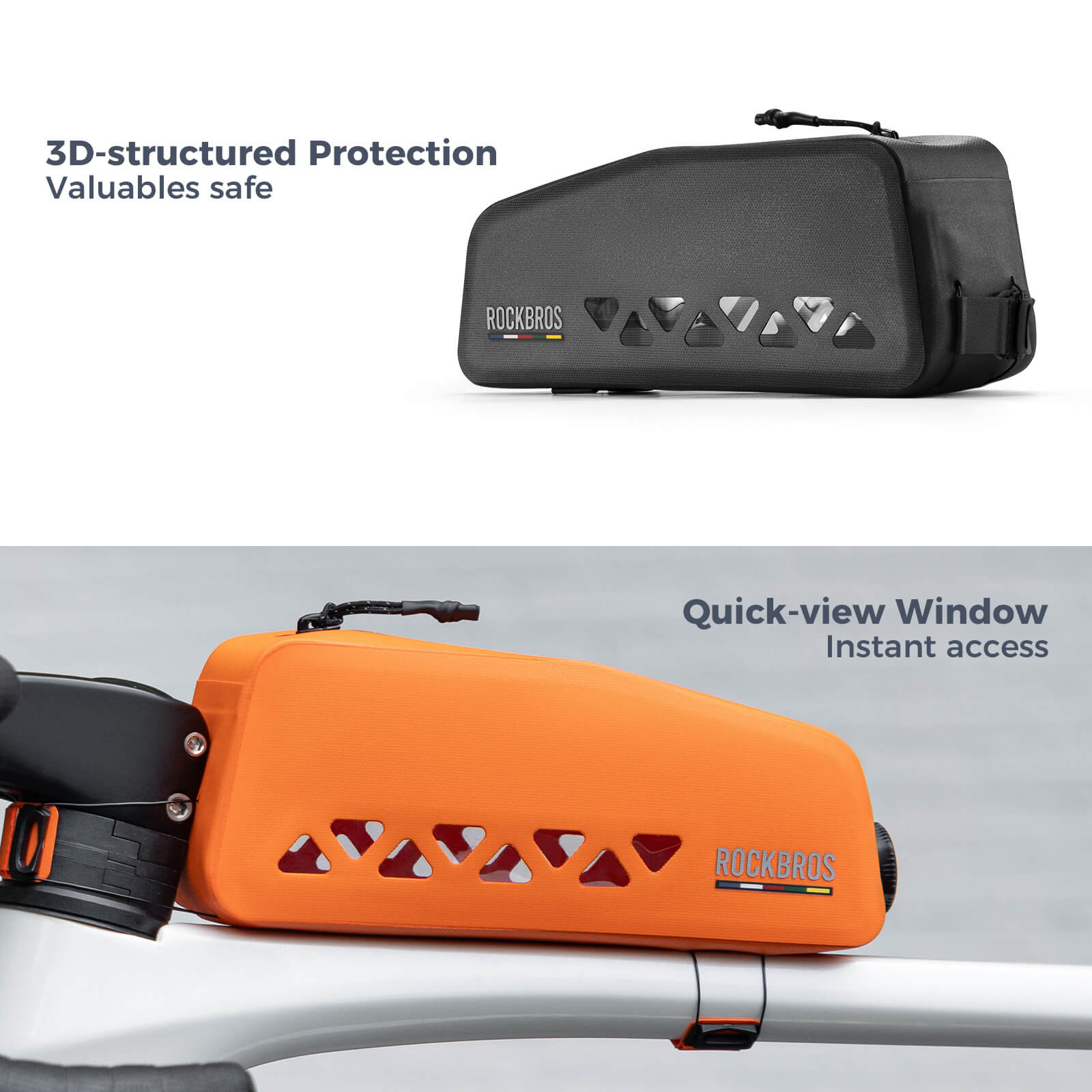 ROCKBROS Road to Sky waterproof bike frame bag 100% waterproof cycling storage