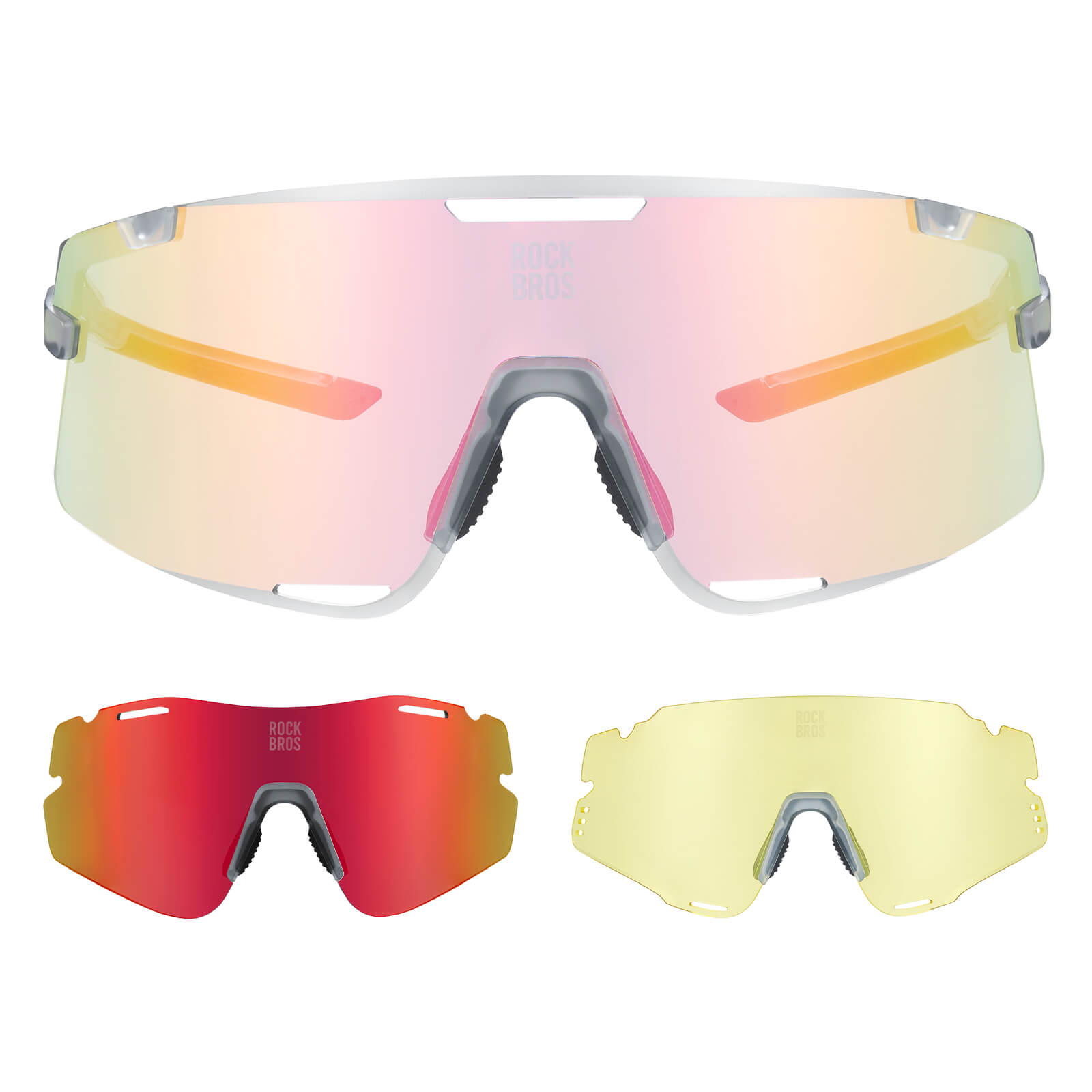 ROCKBROS ROAD-TO-SKY Boundless photochromic cycling glasses 3 lens set