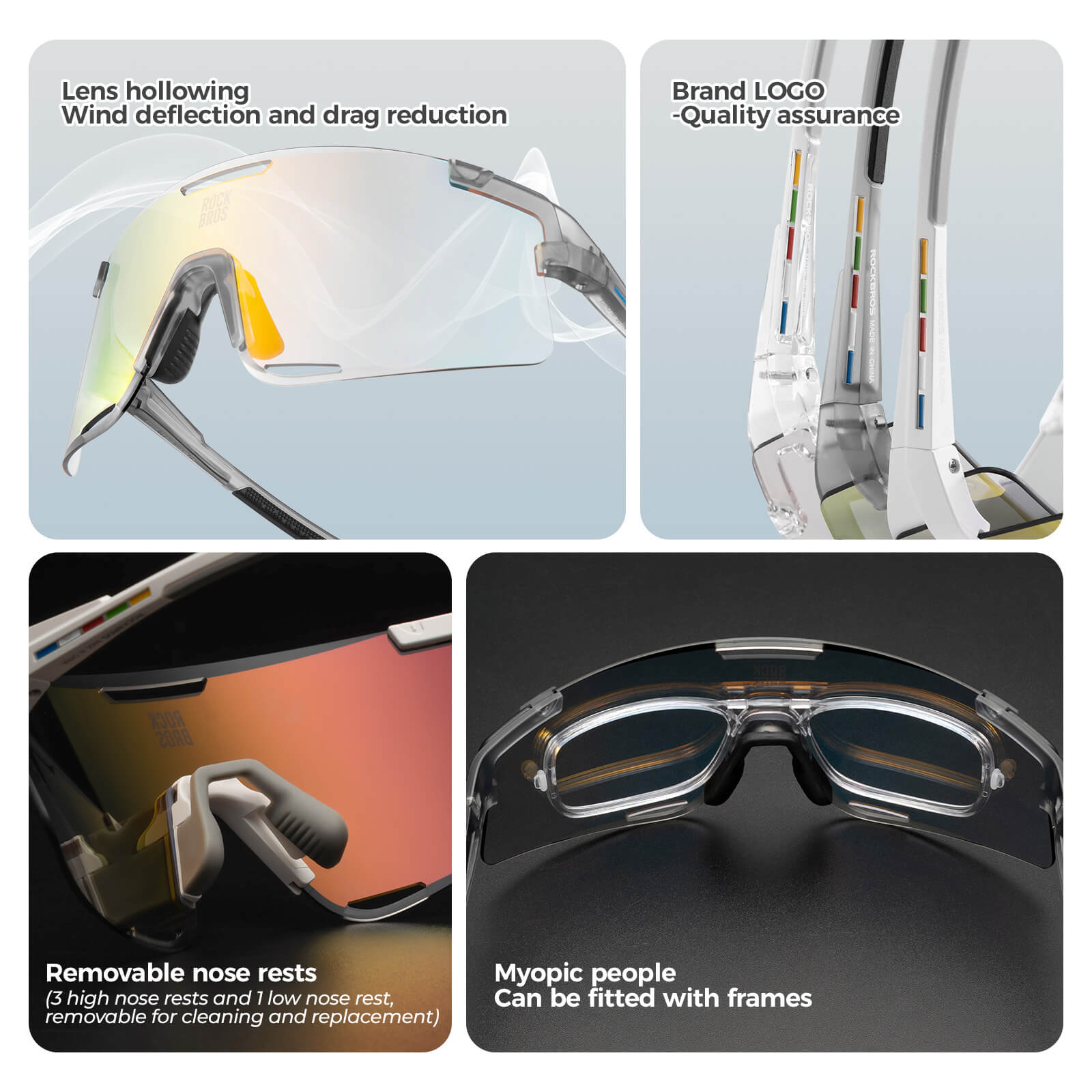 ROCKBROS ROAD-TO-SKY BOUNDLESS photochromic cycling glasses with photochromic lenses for adaptive light protection