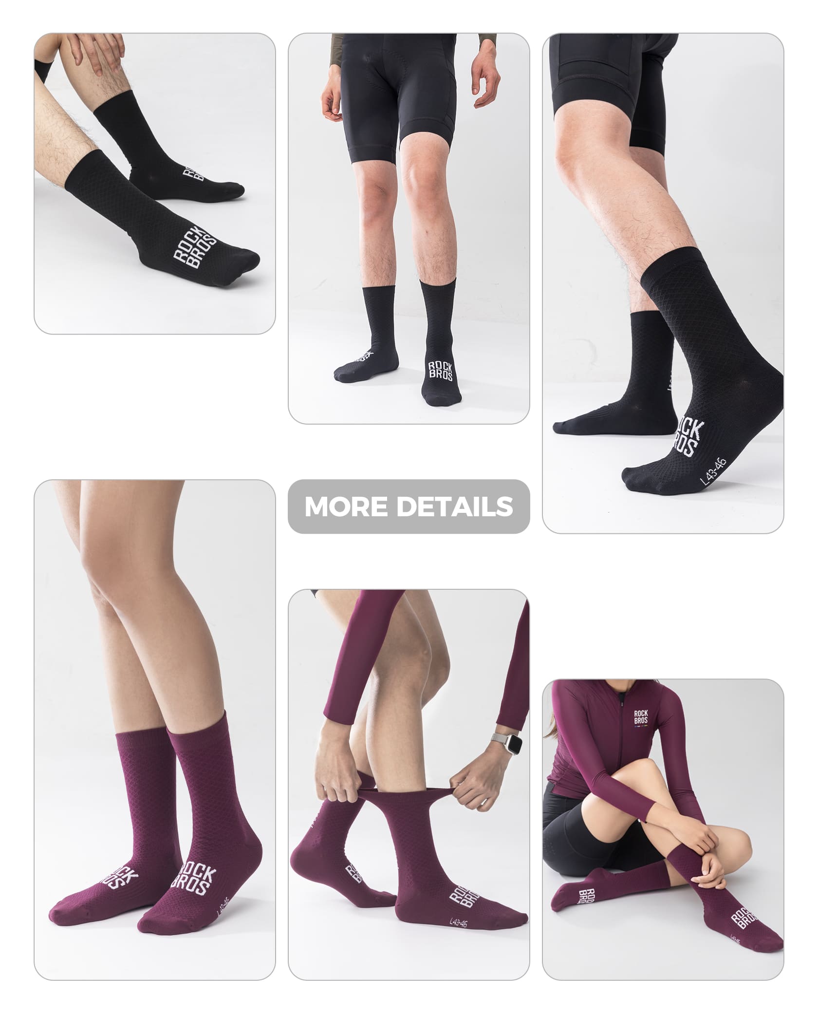 ROCKBROS ROAD TO SKY breathable cycling socks with mesh ventilation for road and mountain biking