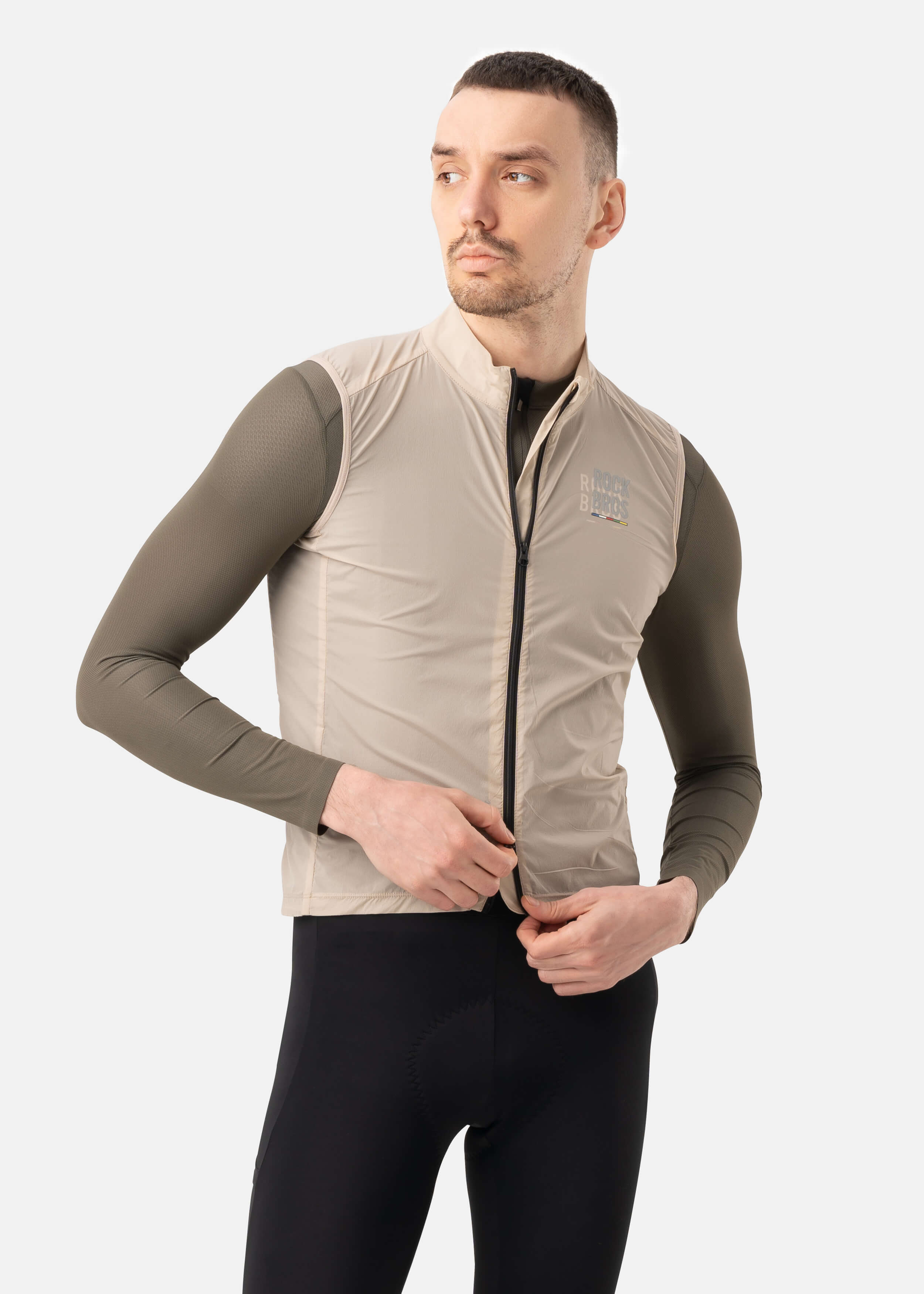 ROCKBROS ROAD-TO-SKY lightweight windproof cycling vest for road biking
#Color_Khaki