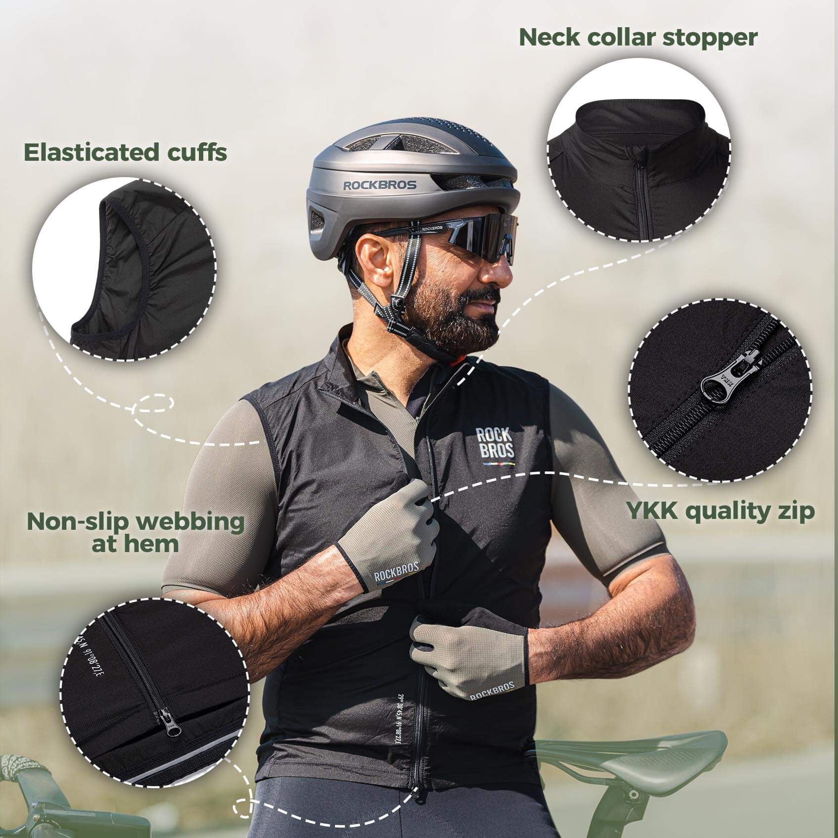 ROAD-TO-SKY lightweight windproof cycling vest for road biking