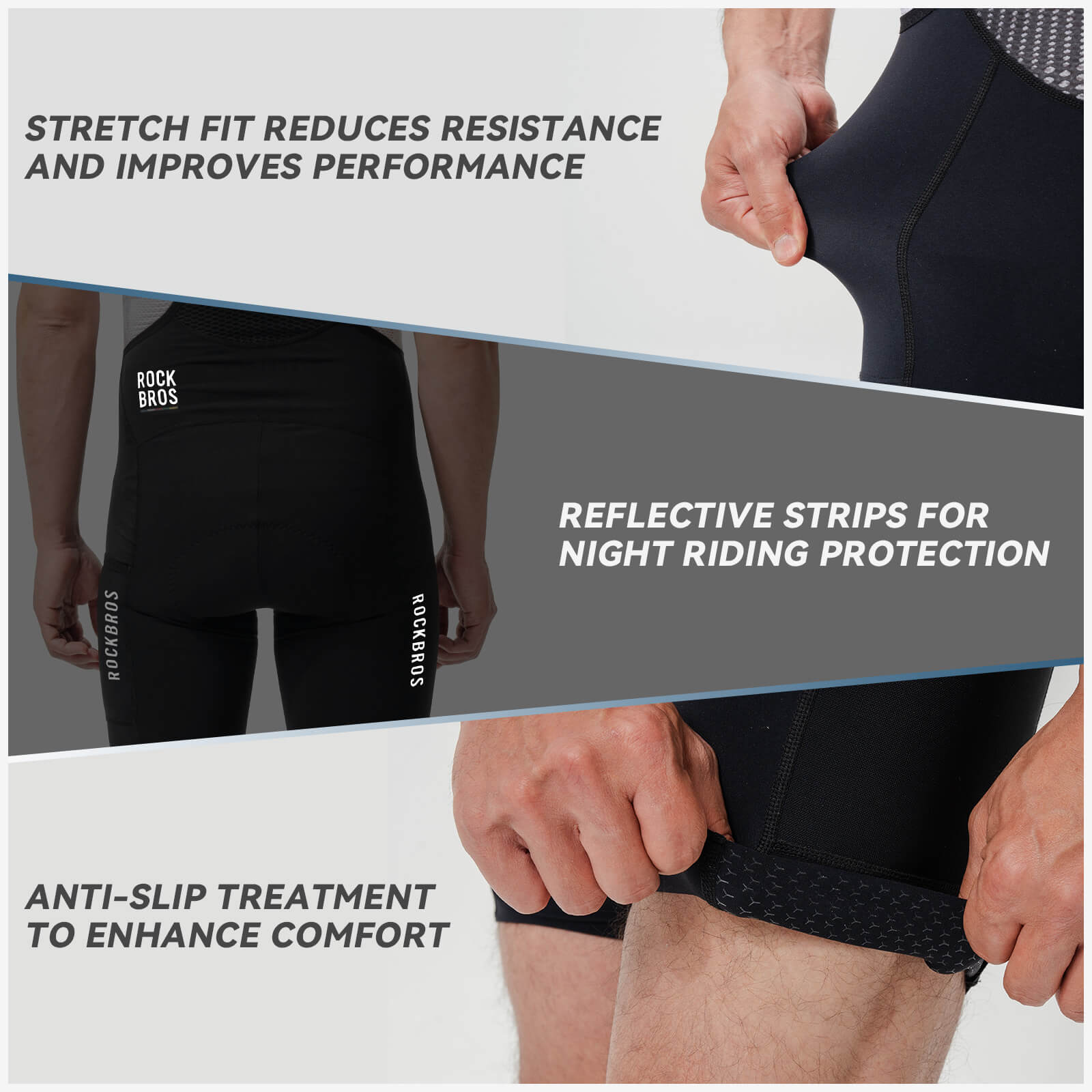 ROCKBROS ROAD-TO-SKY cycling shorts with ice mesh pockets and breathable quick-dry fabric for cooling and moisture-wicking