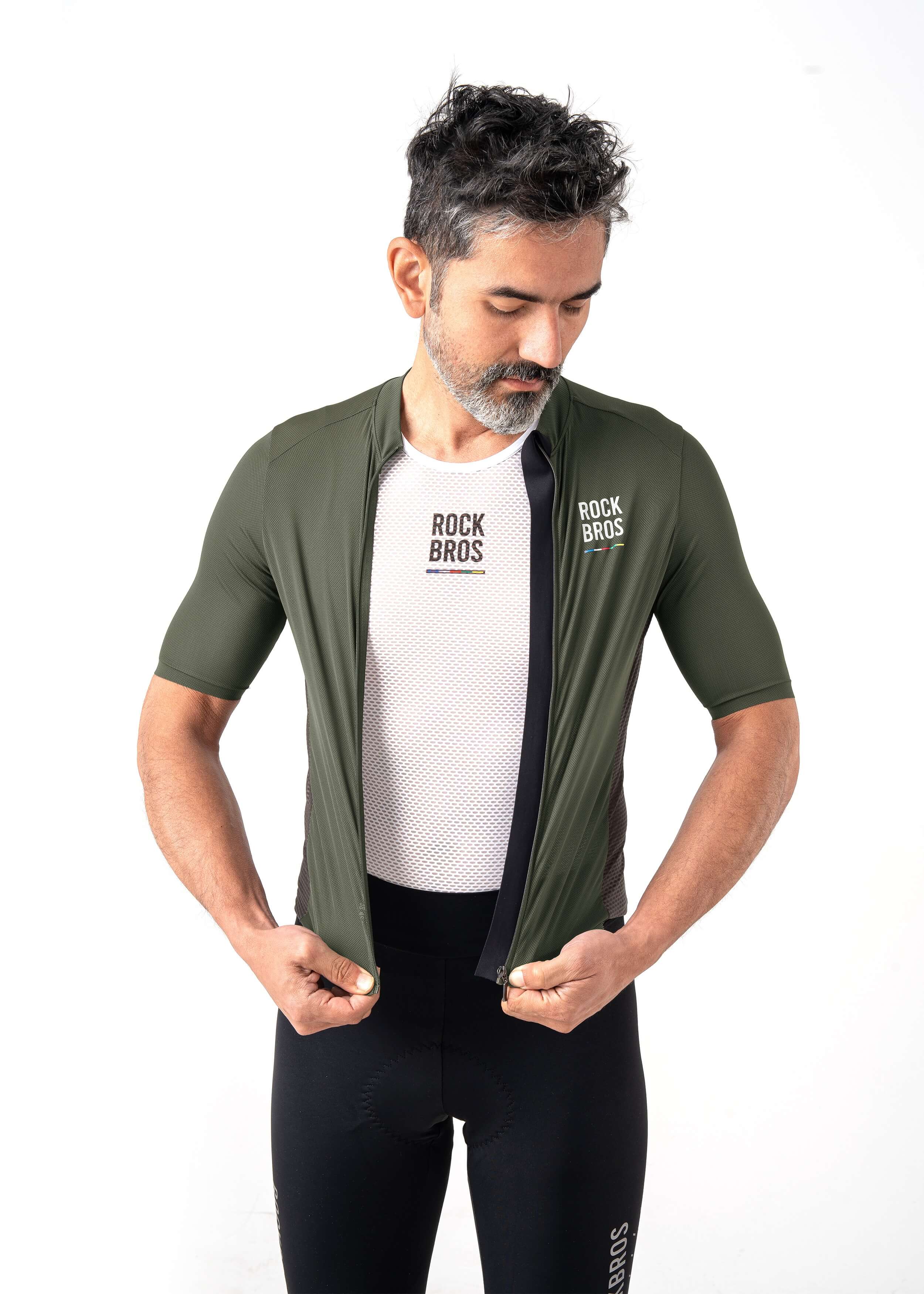 ROCKBROS ROAD-TO-SKY men’s cycling short-sleeved jersey
#Color_Army Green
