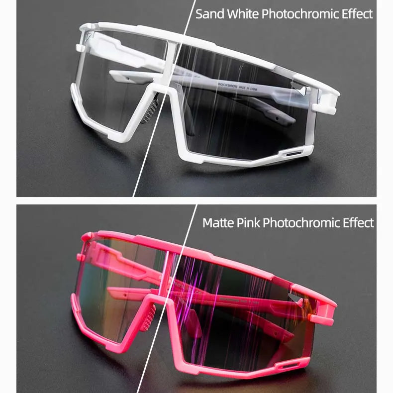 ROCKBROS Road to Sky photochromic cycling sunglasses with UV400 protection lightweight TR90 frame