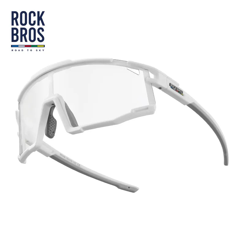 ROCKBROS Road to Sky photochromic cycling sunglasses with UV400 protection lightweight TR90 frame
#Color_White