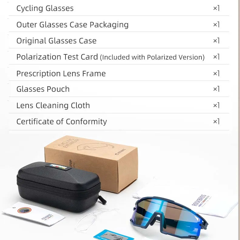 ROCKBROS Road to Sky polarized sports sunglasses with UV400 protection lightweight TR90 frame