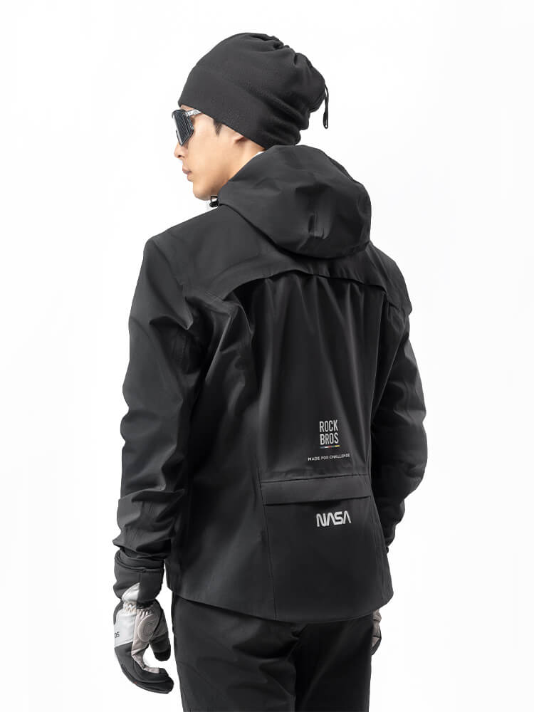 ROCKBROS ROAD-TO-SKY unisex waterproof cycling rain jacket, windproof bike coat for commuting and outdoor riding
#Color_Black